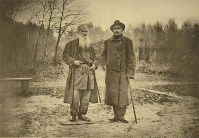 Leo Tolstoi und der Autor Maxim Gorki von Sophia Andreevna Tolstaya